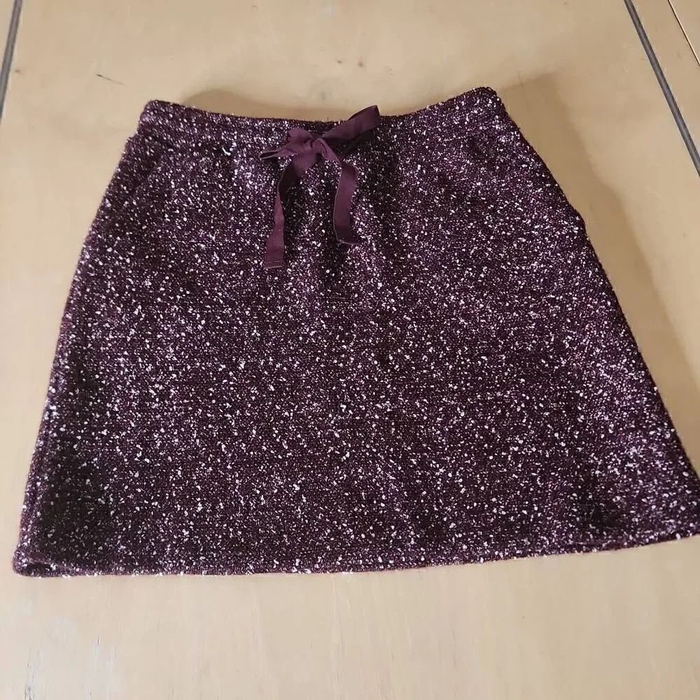 Loft burgandy mini skirt women's size XS